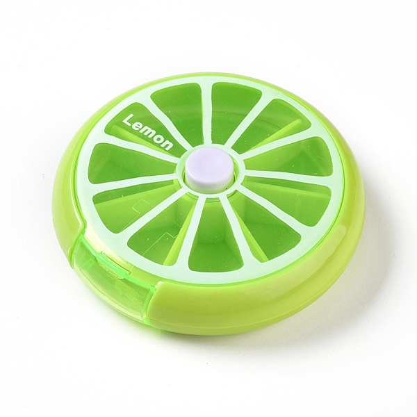 

PandaHall Plastic Pill Boxes, Travel Medicine Boxes, with 7 Compartments, Flat Round, Green, 9.05x2.7cm, Inner Diameter: 2.65x2.3cm Plastic...