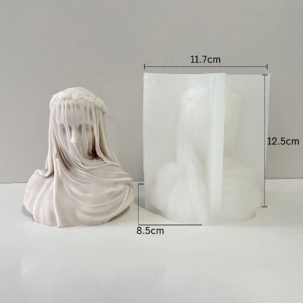 

PandaHall Greek Goddess Food Grade Silicone Bust Portrait Candle Molds, For Half-body Sculpture Candle Making, White, 7.5x11.7x12.5cm...