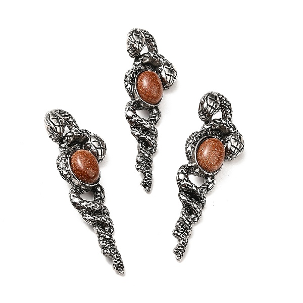 

PandaHall Synthetic Goldstone Big Pendants, Snake Charms, with Rack Plating Antique Silver Tone Alloy Findings, Cadmium Free & Lead Free...