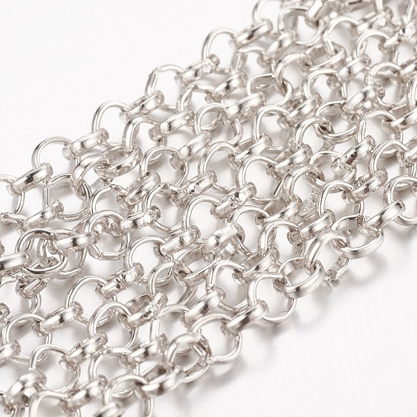 

PandaHall Iron Rolo Chains, Soldered, Platinum, 4mm Iron
