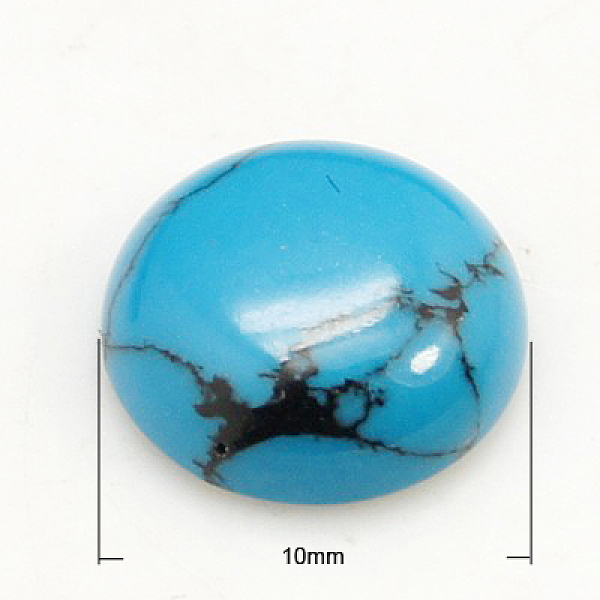 

PandaHall Synthetic Turquoise Cabochons, Half Round/Dome, 10x5mm Synthetic Turquoise Half Round