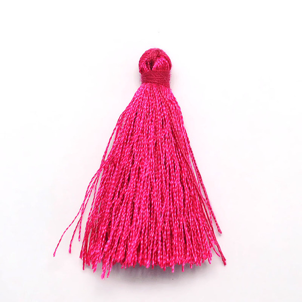 

PandaHall Polyester Tassel Pendant Decorations, Deep Pink, 37~43x5mm, about 200pcs/bag Polyester Pink