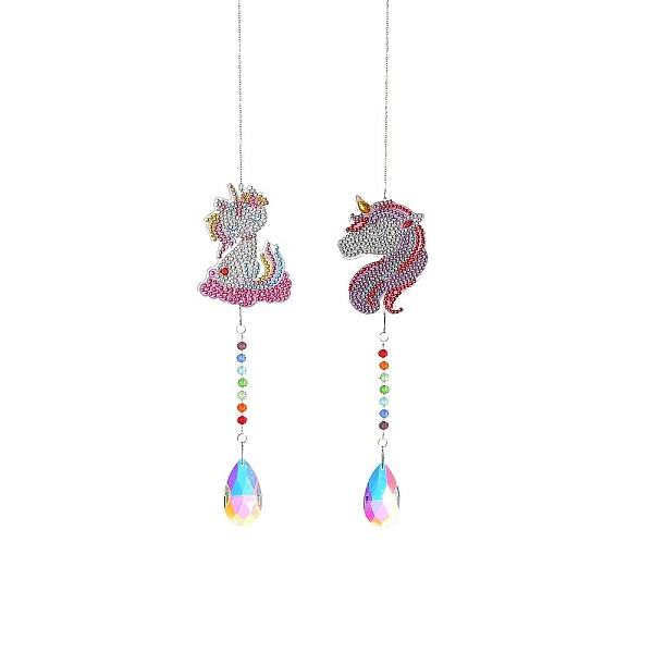 

PandaHall Unicorn Pattern DIY Diamond Painting Suncatcher Pendant Decoration Kit, Including Acrylic Board, Resin Rhinestones Bag, Diamond...