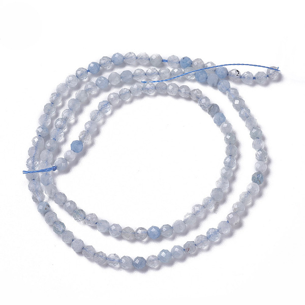 

PandaHall Natural Aquamarine Beads Strands, Faceted, Round, 3~3.5x2.5~3mm, Hole: 0.3mm, about 114~141pcs/strand, 15.1~16.4 inch(38.4~41.8cm)..., Green