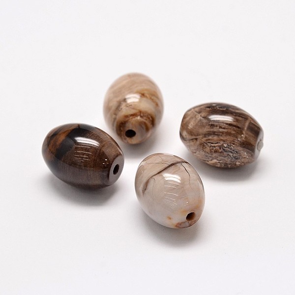 

PandaHall Natural Petrified Wood Beads, Oval, 17~18x14mm, Hole: 2mm Petrified Wood Oval