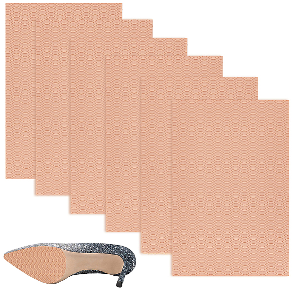 PandaHall Silicone Self-adhesive Anti-Slip Shoe Bottom Pads, Rectangle, Peru, 152x100x1.5mm Silicone Rectangle Brown