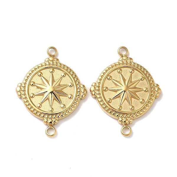 

PandaHall 304 Stainless Steel Connector Charms, Flat Round with Star Links, Real 18K Gold Plated, 20.5x16x2mm, Hole: 1.5mm 304 Stainless...