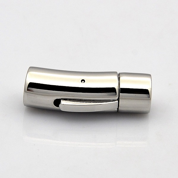 

PandaHall Column 304 Stainless Steel Bayonet Clasps, Stainless Steel Color, 28x12mm, Hole: 8mm 304 Stainless Steel