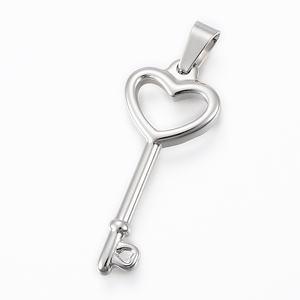 

PandaHall 304 Stainless Steel Pendants, Key, Stainless Steel Color, 36x15x3mm, Hole: 7x3.5mm 304 Stainless Steel Key