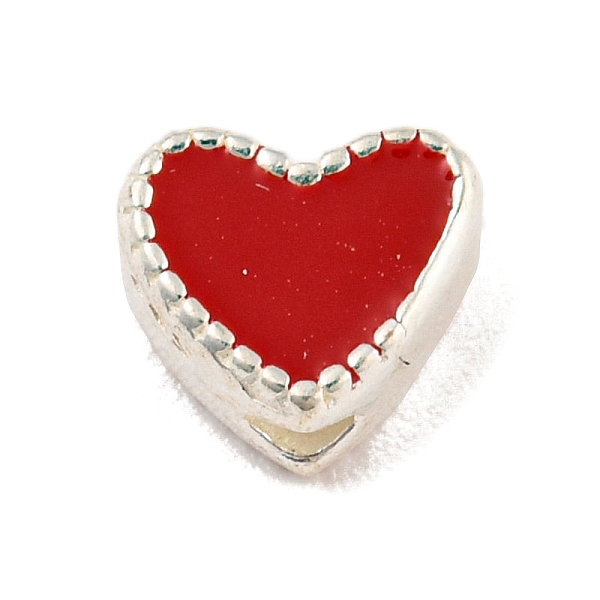 

PandaHall Heart Shape Silver 925 Sterling Silver Beads, with Enamel, with S925 Stamp, Red, 5.5x6.5x4mm, Hole: 1.2mm Sterling Silver Heart...