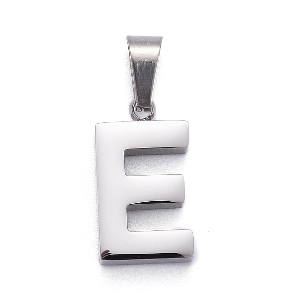 

PandaHall 304 Stainless Steel Letter Pendants, Manual Polishing, Alphabet, Stainless Steel Color, Letter.E, 18x10x3.5mm, Hole: 6.5x3.5mm 304...