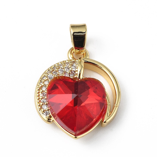 

PandaHall Real 18K Gold Plated Rack Plating Brass Micro Pave Clear Cubic Zirconia Pendants, with Glass, Long-Lasting Plated, Cadmium Free &..., Red