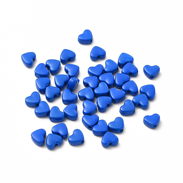 

PandaHall Heart Spray Painted Alloy Beads, Cadmium Free & Nickel Free & Lead Free, Royal Blue, 5x6x3mm, Hole: 1.2mm Alloy Heart