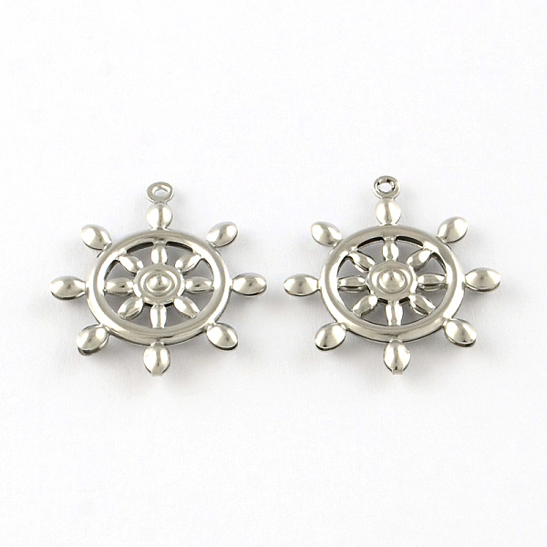 

PandaHall Helm 201 Stainless Steel Pendants, Smooth Surface, Stainless Steel Color, 24x21x3mm, Hole: 1.5mm 201 Stainless Steel Anchor & Helm