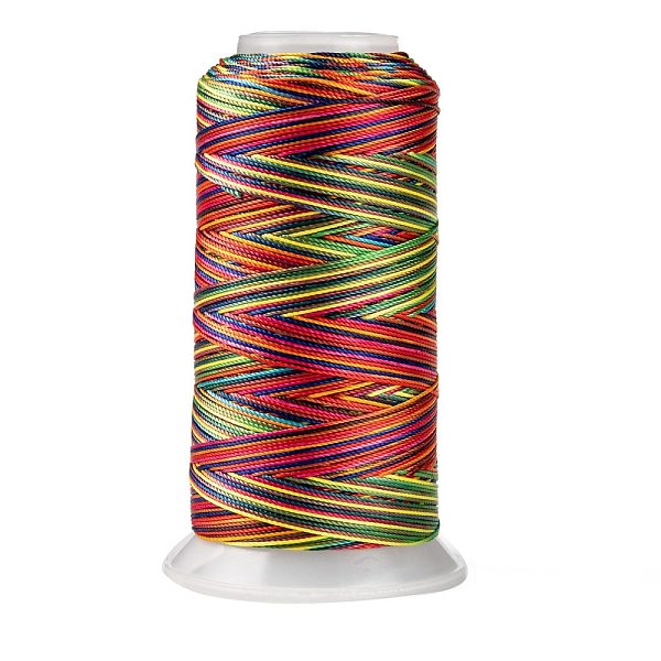 

PandaHall Segment Dyed Round Polyester Sewing Thread, for Hand & Machine Sewing, Tassel Embroidery, Colorful, 3-Ply 0.2mm, about 1000m/roll...