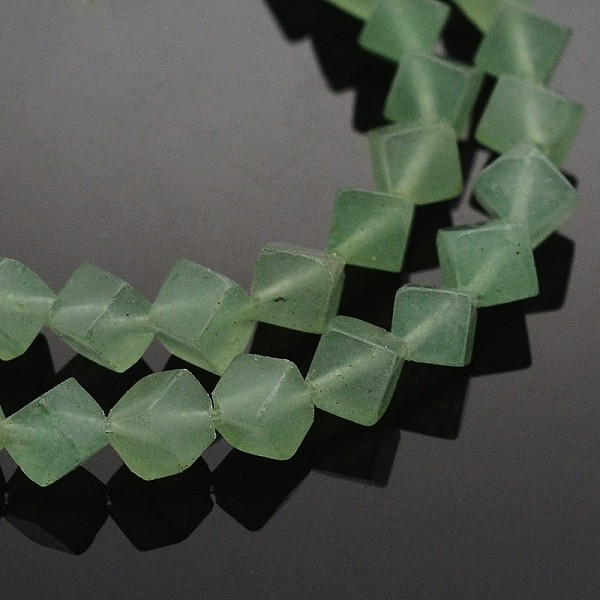 

PandaHall Cube Natural Green Aventurine Beads Strands, 6x5x5mm, Hole: 0.5mm, about 75pcs/strand, 15.7 inch Green Aventurine Cube