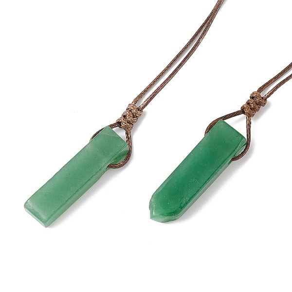 

PandaHall Natural Green Aventurine Nugget Pendant Necklace with Waxed Cord for Women, 33.86~38.98 inch(86~99cm) Green Aventurine