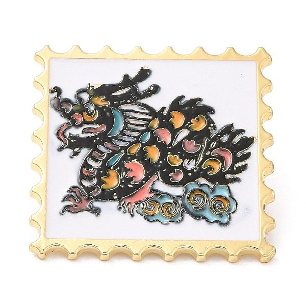 

PandaHall Wavy Rectangle with Dragon Enamel Pins, Light Gold Plated Alloy Brooch, Chinese Style Zodiac Sign Badge, Black, 30x30x1.5mm...