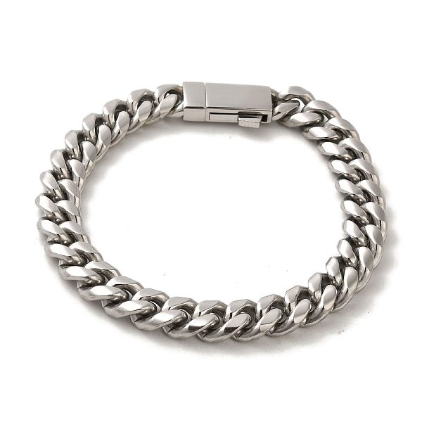 

PandaHall 304 Stainless Steel Cuban Link Chain Bracelets for Women Men, Stainless Steel Color, 8-5/8 inch(22cm), Link: 10x12.5x3mm 304...