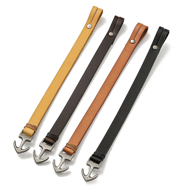

PandaHall Plain Leather Cord Bracelets, with Anchor Alloy Clasps, Mixed Color, 8-5/8 inch(22cm) Leather Anchor & Helm Multicolor
