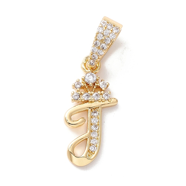 

PandaHall Eco-Friendly Brass Micro Pave Cubic Zirconia Pendants, Long-Lasting Plated, Real 18K Gold Plated, Cadmium Free & Lead Free, Letter...