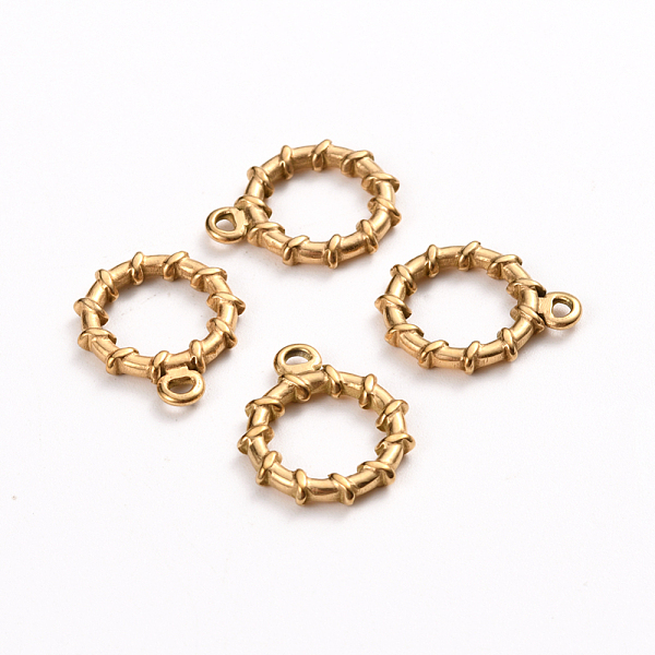 

PandaHall Ion Plating(IP) 304 Stainless Steel Toggle Clasps Parts, Ring, Golden, 19x16x2.5mm, Hole: 1.6mm 304 Stainless Steel Ring