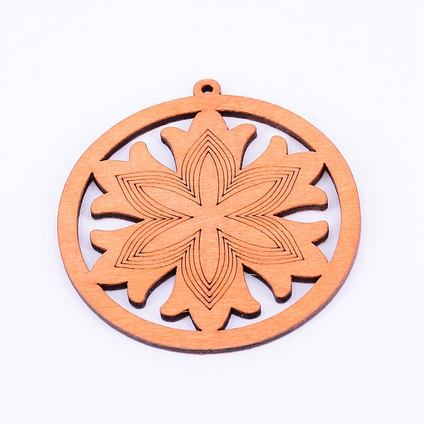 

PandaHall Wood Big Pendants, Flat Round, Chocolate, 64x60x2.5mm, Hole: 2mm Wood Flat Round Brown