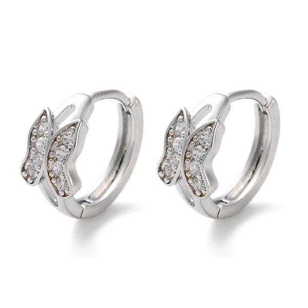 Boucles d'oreilles créoles en laiton zircon cubique micro pavé