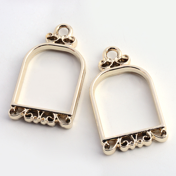 

PandaHall Rack Plating Alloy Open Back Bezel Pendants, For DIY UV Resin, Epoxy Resin, Pressed Flower Jewelry, Hollow, Birdcage, Cadmium Free...