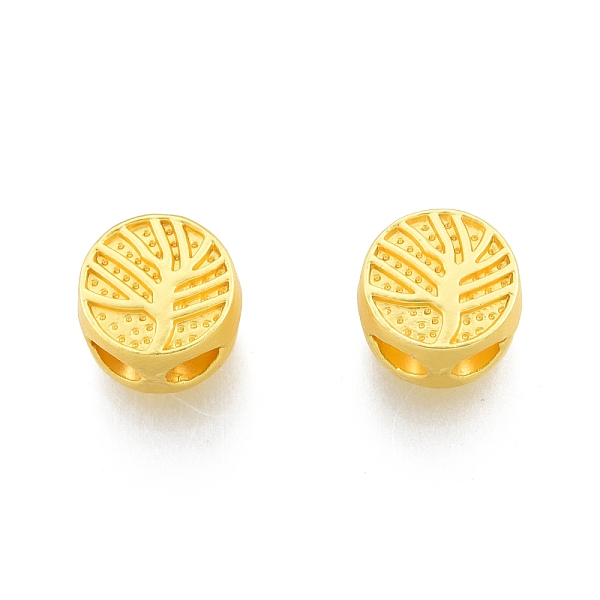 

PandaHall Alloy Beads, Flat Round with Tree of Life, Matte Gold Color, 8.5x5.5mm, Hole: 2.5x3mm Alloy Flat Round