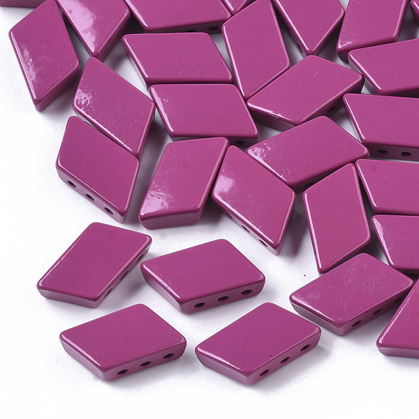 

PandaHall Spray Painted Alloy Multi-Strand Links, Cadmium Free & Lead Free, For Tile Elastic Bracelets Making, Parallelogram, Medium Violet..., Red