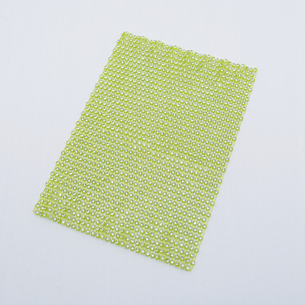 

PandaHall Plastic Elasticity Rhinestone Net, DIY Accessories, Festival Decoration Accessories, Yellow Green, 183x122x2.5mm Plastic Green