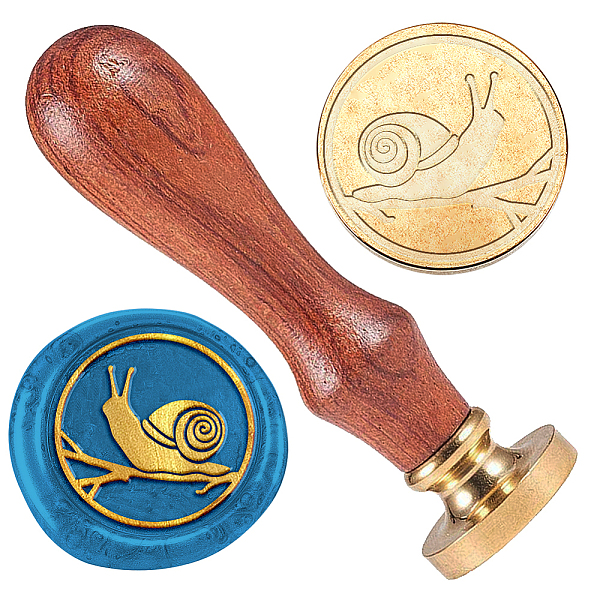 

PandaHall Wax Seal Stamp Set, 1Pc Golden Tone Sealing Wax Stamp Solid Brass Head, with 1Pc Wood Handle, for Envelopes Invitations, Gift Card...