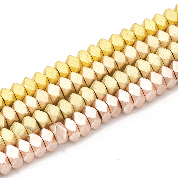 

PandaHall Electroplate Non-magnetic Synthetic Hematite Beads Strands, Matte Style, Faceted, Rondelle, Mixed Color, 3x3x2mm, Hole: 1mm, about...