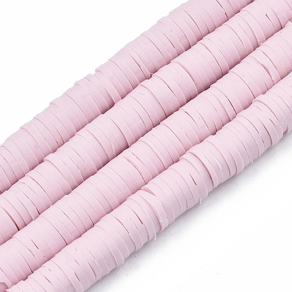 

PandaHall Handmade Polymer Clay Beads Strands, for DIY Jewelry Crafts Supplies, Heishi Beads, Disc/Flat Round, Pearl Pink, 6x0.5~1mm, Hole...