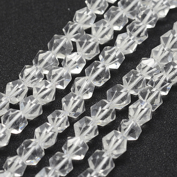 

PandaHall Natural Quartz Crystal Beads Strands, Rock Crystal, Star Cut Round Beads, Faceted, 8~8.5mm, Hole: 1mm, about 48~50pcs/strand..., Clear