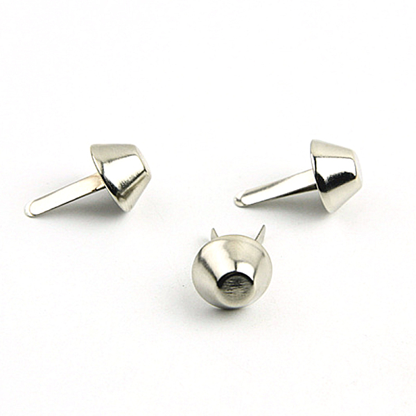 

PandaHall Iron Purse Handbag Feet Cone Studs, Spike Nailheads Brad, Mushroom Shape, Platinum, 12mm Iron