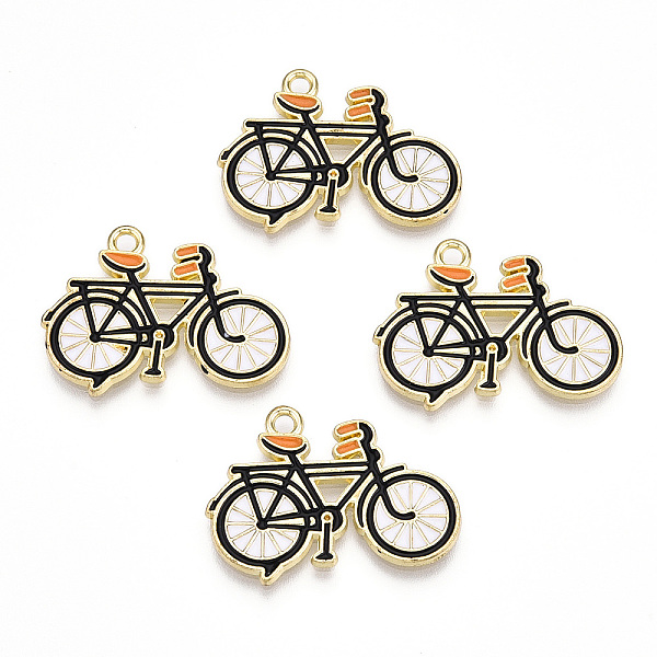 

PandaHall Light Gold Plated Alloy Jewelry Enamel Pendants, Bicycle, Black, 19x25.5x1.5mm, Hole: 1.8mm Alloy+Enamel Vehicle Black