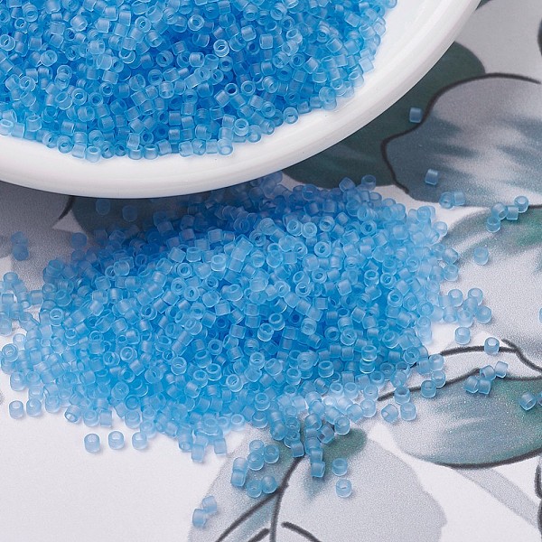 

PandaHall MIYUKI Delica Beads, Cylinder, Japanese Seed Beads, 11/0, (DB0747) Matte Transparent Aqua, 1.3x1.6mm, Hole: 0.8mm, about..., Cyan