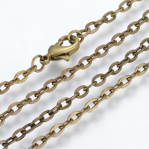 

PandaHall Iron Cable Chains Necklace Making, with Lobster Clasps, Unwelded, Antique Bronze, 23.6 inch(60cm) Iron