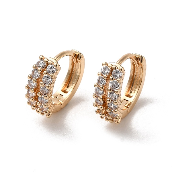 

PandaHall Brass Micro Pave Cubic Zirconia Hoop Earrings, Hollow Rectangle, Light Gold, 13x15x5.5mm Brass Rectangle Clear