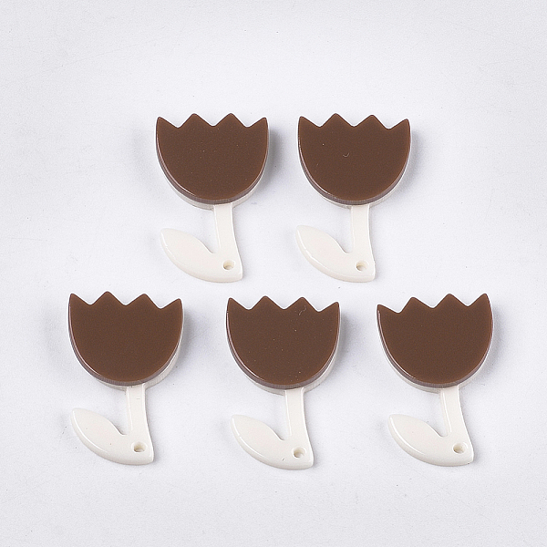 

PandaHall Cellulose Acetate(Resin) Pendants, Flower, Sienna, 27.5x18x4.5mm, Hole: 1.4mm Cellulose Acetate Flower Brown