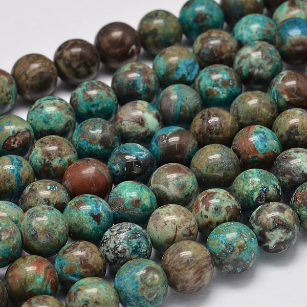 Teint naturel agate de mer / océan jaspe perles rondes