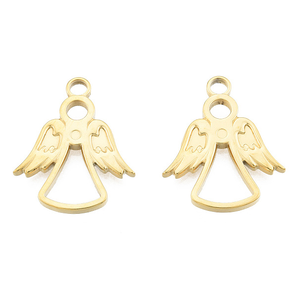 

PandaHall Ion Plating(IP) 201 Stainless Steel Pendants, Angel, Real 18K Gold Plated, 23x19x2mm, Hole: 2.5mm 201 Stainless Steel Angel &...
