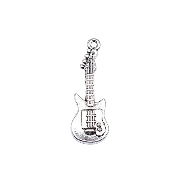 

PandaHall Alloy Bass Pendants, Tibetan Style , Antique Silver, 31x11mm Alloy Musical Instruments