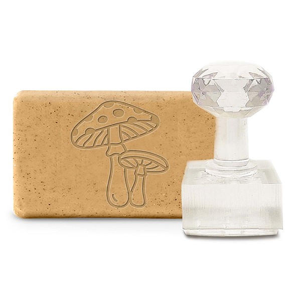 

PandaHall Clear Acrylic Soap Stamps, DIY Soap Molds Supplies, Rectangle, Mushroom Pattern, 60x34x37mm Acrylic Mushroom Clear