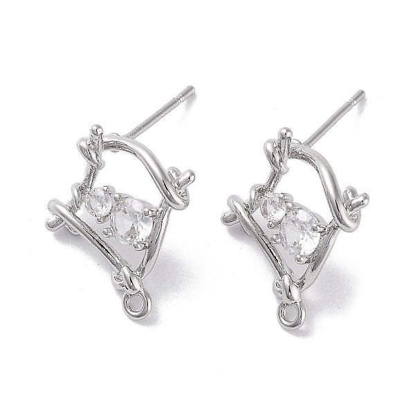 

PandaHall Brass Micro Pave Cubic Zirconia Stud Earring Findings, Real Platinum Plated, 17x15mm, Hole: 1.2mm, Pin: 0.8mm Brass+Cubic Zirconia...