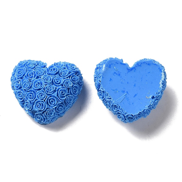 

PandaHall Opaque Resin Cabochons, Heart, Dodger Blue, 22.5x25x11mm Resin Heart