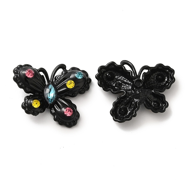 

PandaHall Alloy Pendant, with Glass, Electrophoresis Black, Lead Free & Cadmium Free, Butterfly Charm, Colorful, 19x24x6.5mm, Hole: 1.8mm...