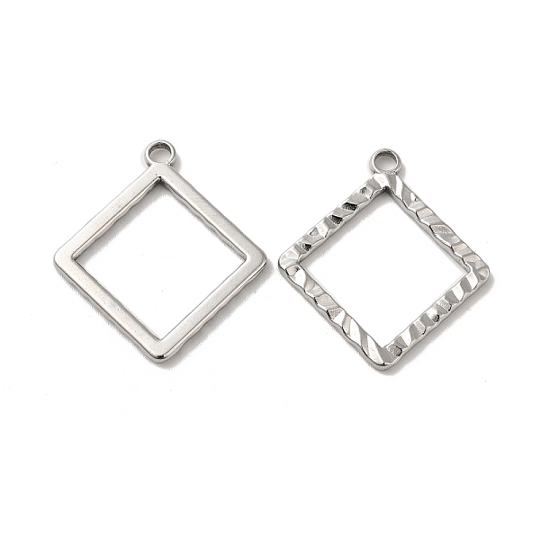 

PandaHall 304 Stainless Steel Pendants, Rhombus Charm, Stainless Steel Color, 30.5x27.5x2mm, Hole: 3mm 304 Stainless Steel Rhombus
